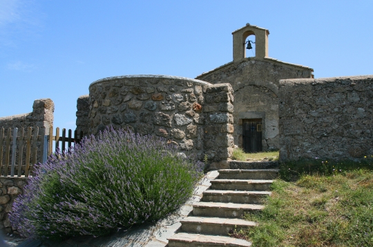 the small Romanesque chapel has a square