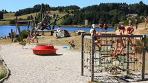 Play areas for children around the lake